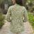 Floral Print Bishop Sleeves Satin Blend Top