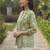 Floral Print Bishop Sleeves Satin Blend Top