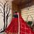 Red Foil print With Lampi lace Border Crepe Lahenga Choli Set