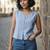 blue striped top