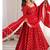 Red embroidery chinon silk full stitched anarkali suit