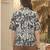 Print Monochrome Satin Shirt Style Top
