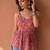 pink floral print a-line top