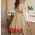 Cream embroidery cosmos silk full stitched anarkali suit
