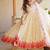 Cream embroidery cosmos silk full stitched anarkali suit