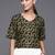 Women Black & Green Floral Print Crop Top