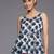 Navy Blue & White Printed A-Line Top