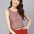 Women Grey & Red Striped Top