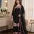 Black Color Embroidery Thread Work Satin Rayon Salwar Suit