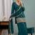Teal blue embroidery roman silk full stitched sarara plazo