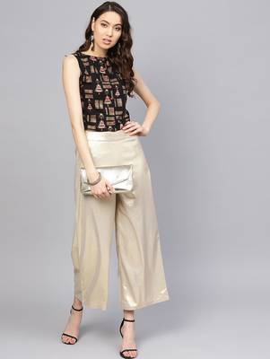 Black & Golden Tribal Crop Top 5