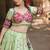 Light Green digital print & Mirror With Lampi lace Border Cotton Lahenga Choli Set