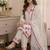 White Color Embroidery Thread Work Satin Rayon Salwar Suit