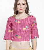 Women Pink Striped Top