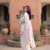Off white cotton floral printed kurta set with farshi pant and dupatta