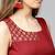 Women Maroon Solid Top with Block Print Detail