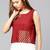Women Maroon Solid Top with Block Print Detail