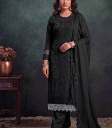 latest black pakistani straight suit for women chiffon silk