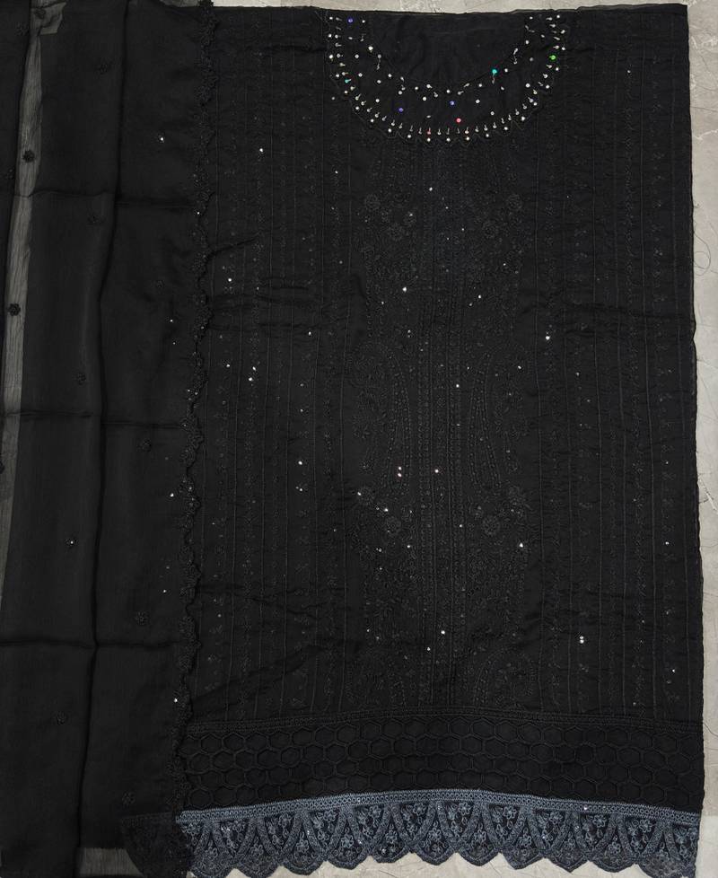 latest black pakistani straight suit for women chiffon silk