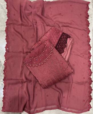 latest pink pakistani straight suit for women chiffon silk 3
