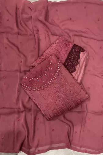 latest pink pakistani straight suit for women chiffon silk