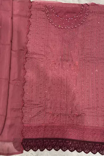 latest pink pakistani straight suit for women chiffon silk
