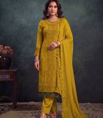 latest yellow pakistani straight suit for women chiffon silk