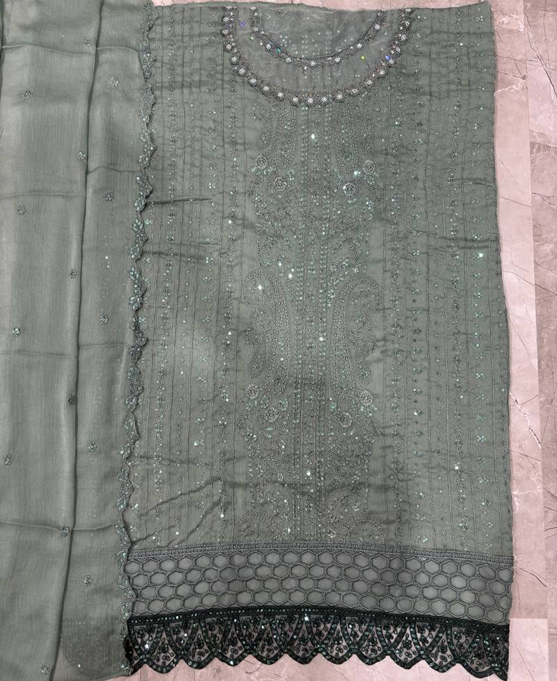 latest sky blue pakistani straight suit for women chiffon silk