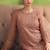 heavy hand embroidery peach chiffon suit for women