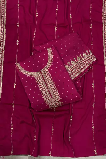 festival wear pink palaazo suit set for women silk blend 