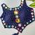 Navy blue navratri bandhani mirror work blouse