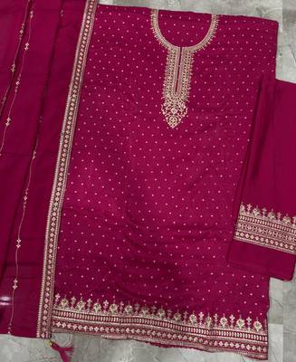 festival wear pink palaazo suit set for women silk blend  4