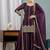 Wine purple embroidery crunchy silk full stitched sarara plazo