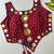 Wine navratri bandhani mirror work blouse