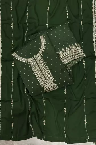 festival wear green palaazo suit set for women silk blend 