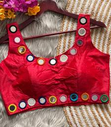 Red bollywood style navratri mirror work blouse
