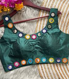 Green bollywood style navratri mirror work blouse