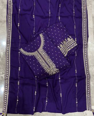festival wear purple palaazo suit set for women silk blend  3