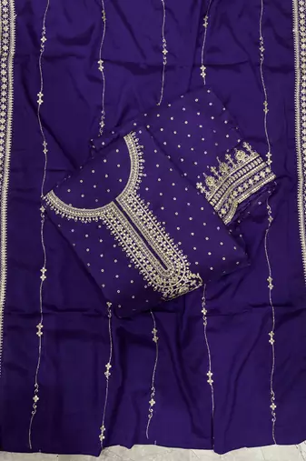 festival wear purple palaazo suit set for women silk blend 