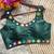 Green bollywood style navratri mirror work blouse