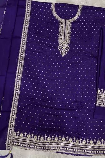 festival wear purple palaazo suit set for women silk blend 