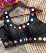 Black bollywood style navratri mirror work blouse
