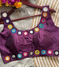 Purple bollywood style navratri mirror work blouse