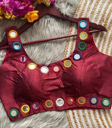 Maroon bollywood style navratri mirror work blouse