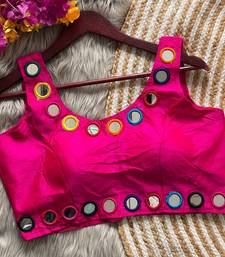 Rani pink bollywood style navratri mirror work blouse
