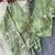 Green navratri embroidered space silk blend designer blouse