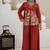 Rust embroidery roman silk full stitched sarara plazo