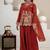 Rust embroidery roman silk full stitched sarara plazo