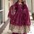 Maroon embroidery crep silk full stitched anarkali suit
