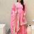 Baby pink embroidery vichitra silk  full stitched sarara plazo